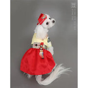 ITSDOG - Pet Ewha Colorful Striped Princess Hanbok - ITSDOG - Pet Clothes - Harumio