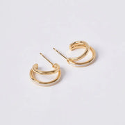 OST - POPTS Collection White Basic Double Ring Earrings - OST - Jewelry - Harumio