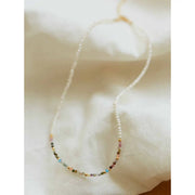 CLUE - C Collection Natural Stone Pearl Bead Silver Necklace - CLUE - Jewelry - Harumio