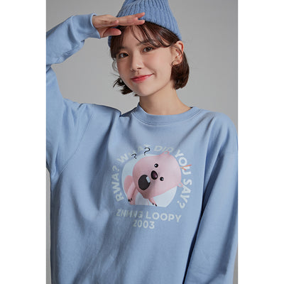 ZANMANG LOOPY X SPAO - Loopy's What Did You Say Sweatshirt (Light Blue)