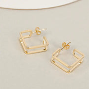 CLUE - Multi-Angle Double Bar Fashion Earrings - CLUE - Jewelry - Harumio