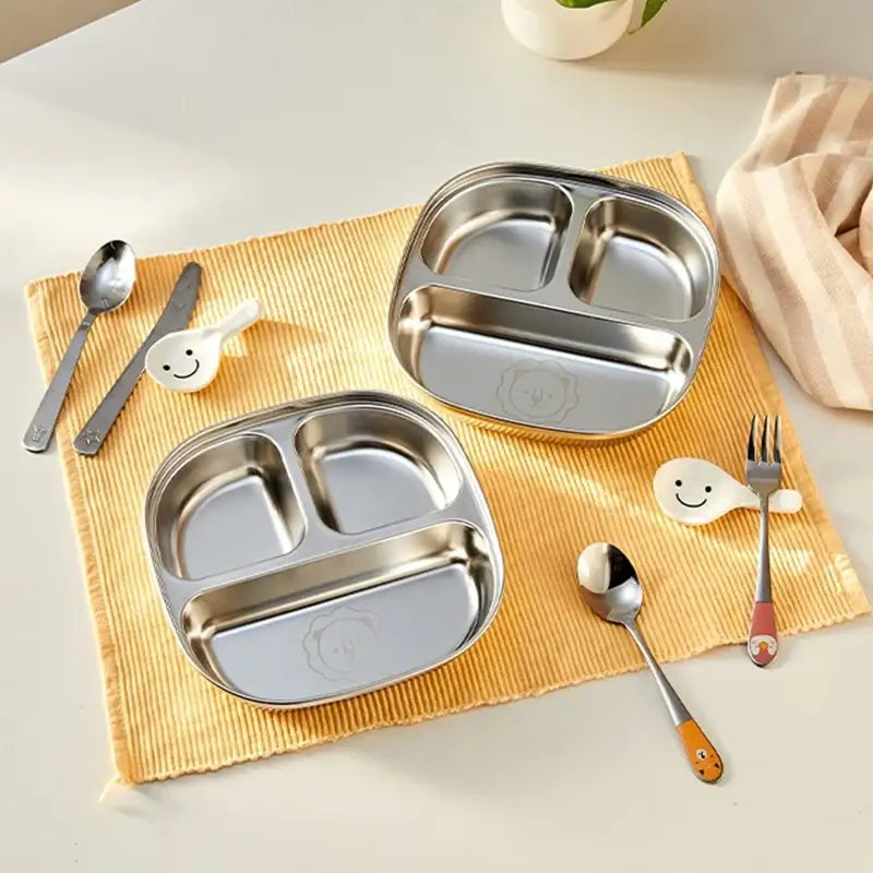 Korean ON - 3-Compartment Plate 2P Set - Modern House - Plates - Harumio