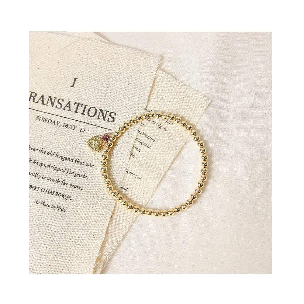 CLUE - 14K Gold Filled Eternal Amethyst Stone Heart Bracelet - CLUE - Jewelry - Harumio