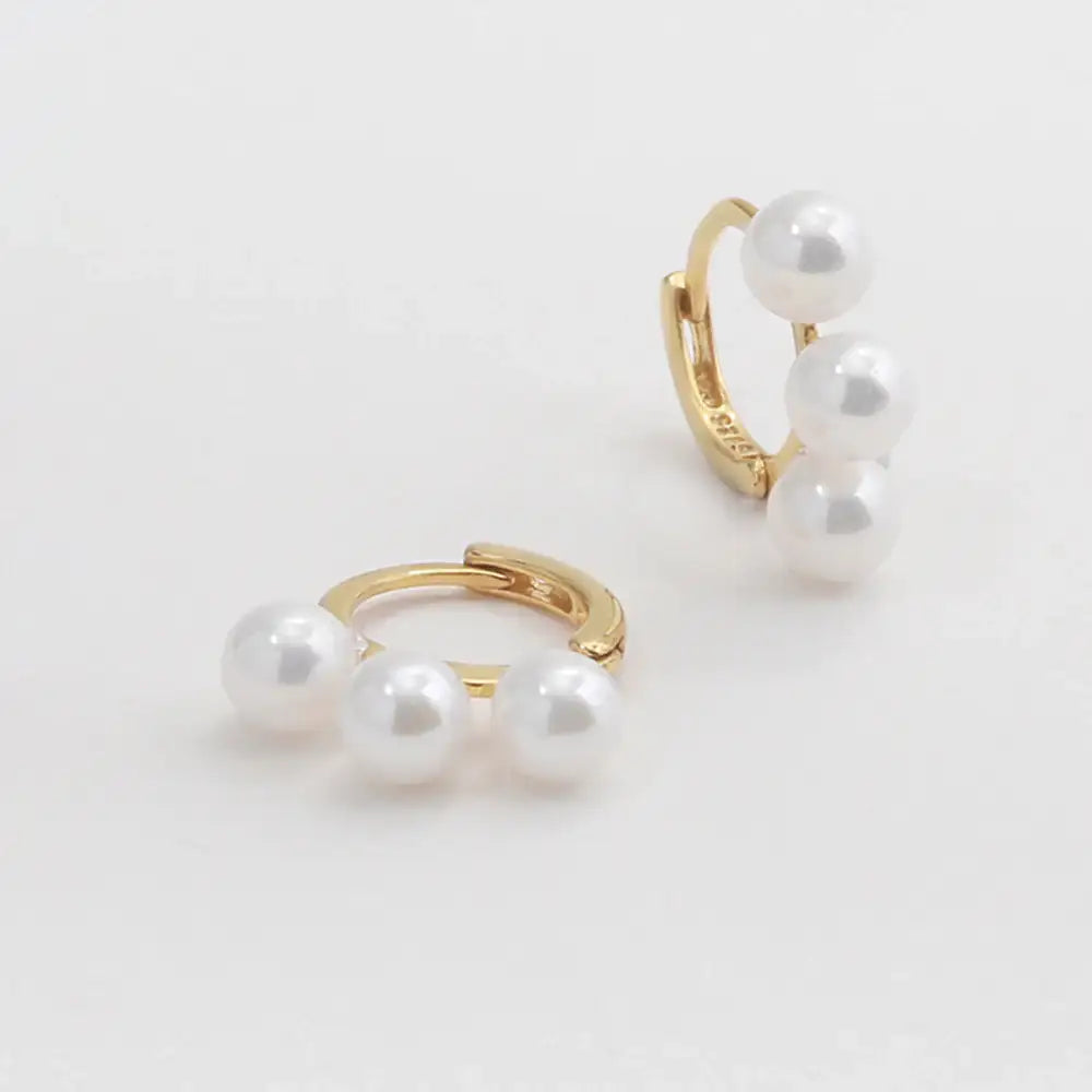 OST - Triple Pearl Point Earrings - OST - Jewelry - Harumio