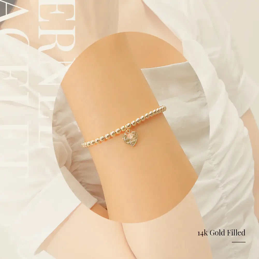 CLUE - 14K Gold Filled Eternal Tourmaline Stone Heart Bracelet - CLUE - Jewelry - Harumio