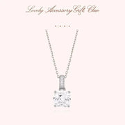 CLUE - Clear Crystal Cubic Silver Necklace - CLUE - Jewelry - Harumio