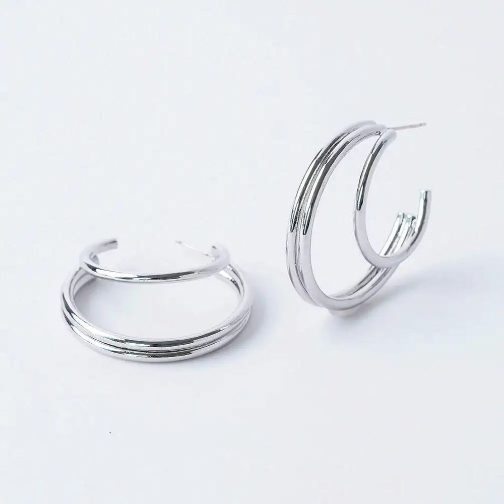 OST - Unique Double Circle Ring Earring - OST - Jewelry - Harumio