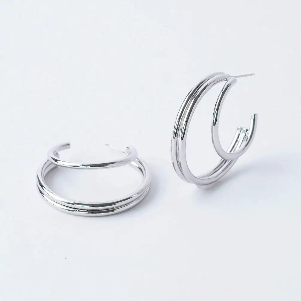OST - Unique Double Circle Ring Earring - OST - Jewelry - Harumio