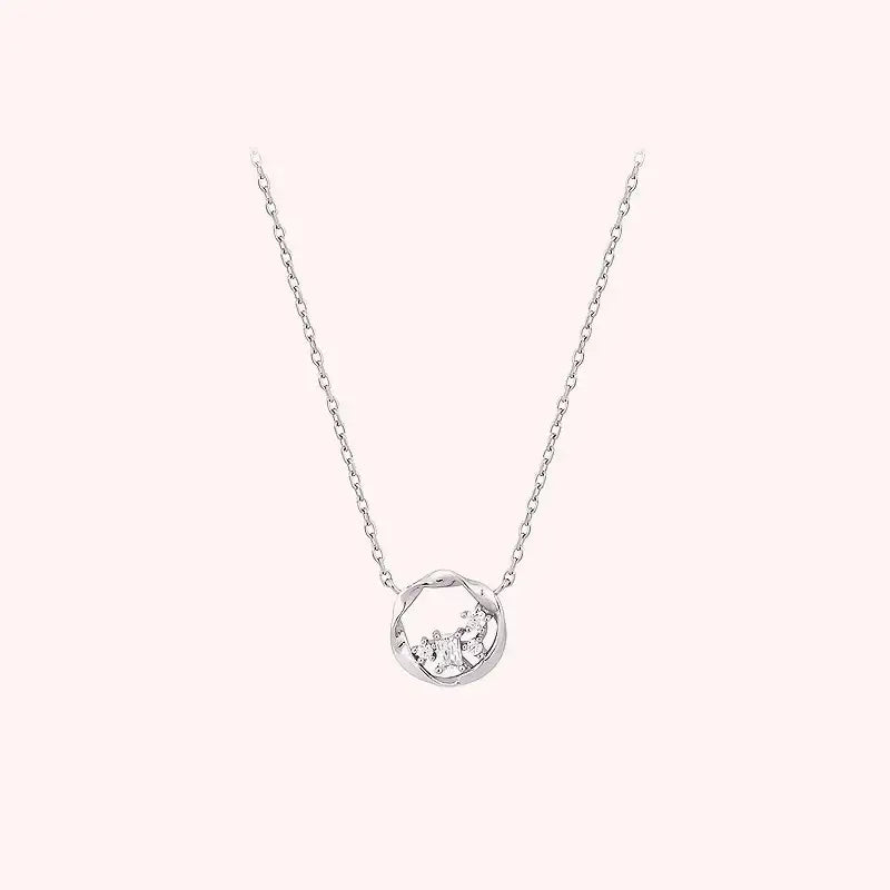 CLUE - Basic Round Dazzling Silver Necklace - CLUE - Jewelry - Harumio