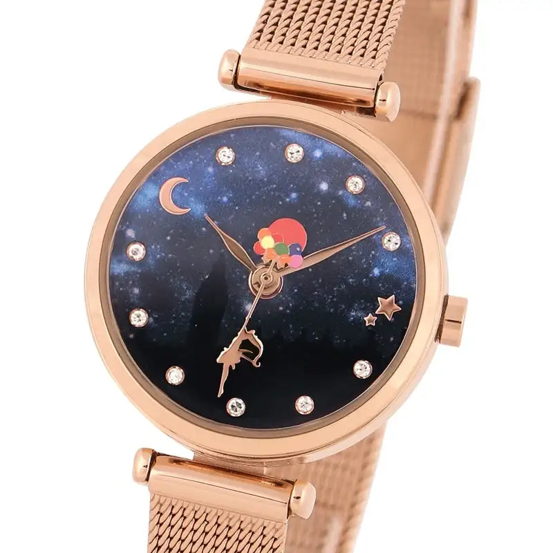 Saint Tail x Clue - Aurora Illusion Stick Rose Gold Mesh Watch - CLUE - Jewelry - Harumio