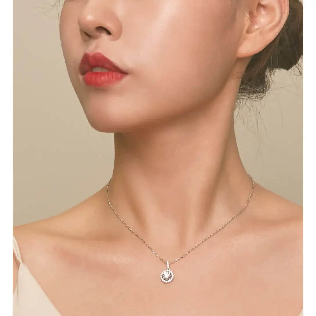CLUE - Carat Collection Sparkle Diamond Silver Necklace - CLUE - Jewelry - Harumio