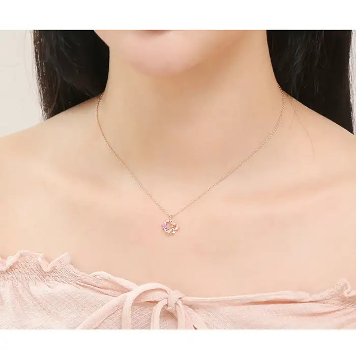 CLUE - Cherry Blossom Silver Necklace - CLUE - Jewelry - Harumio
