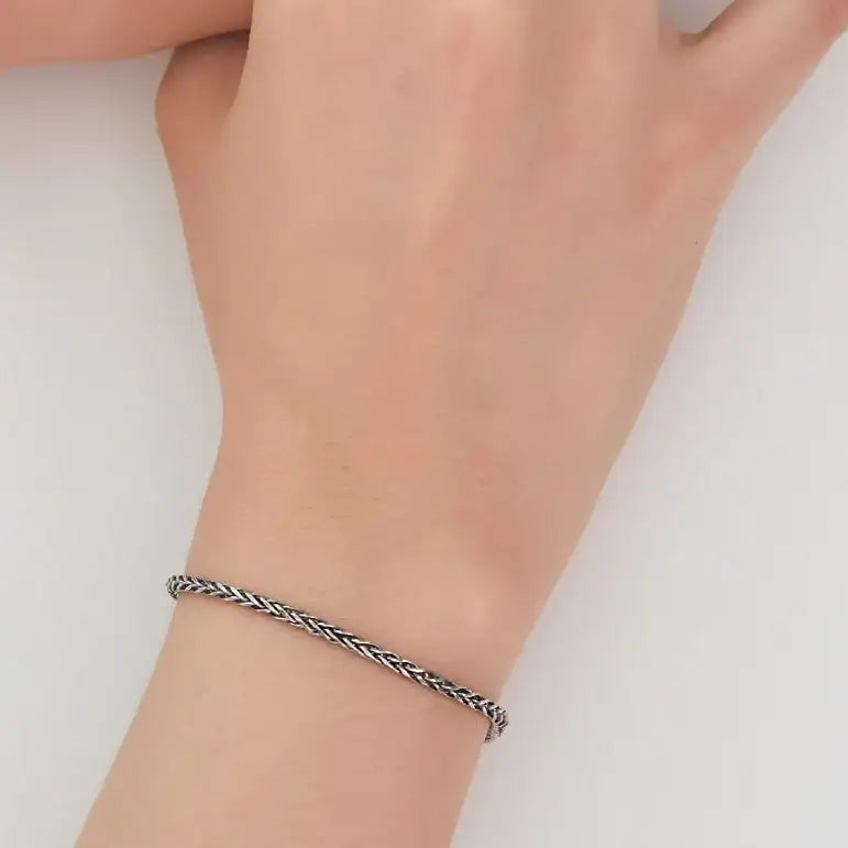 CLUE - Cutting Chain Couple Silver Bracelet - CLUE - Jewelry - Harumio