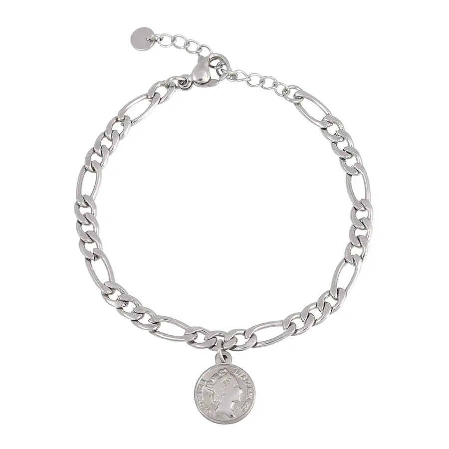 CLUE - Antique Coin Charm Surgical Steel Bracelet - CLUE - Jewelry - Harumio