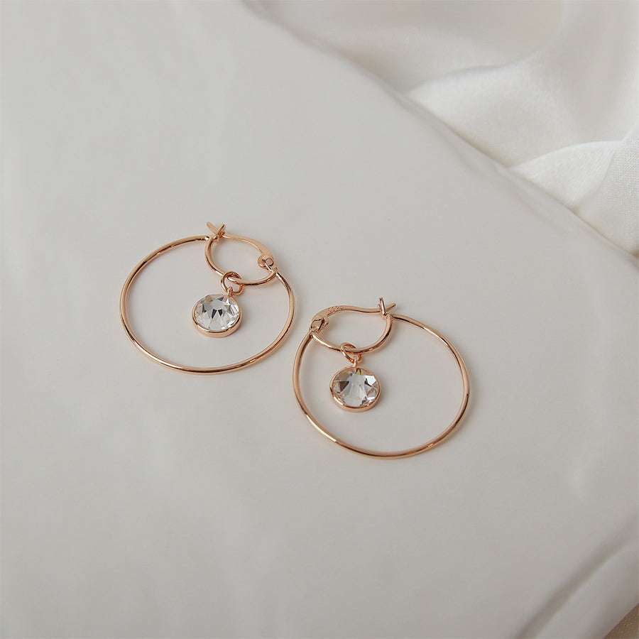 CLUE - Simple Round Drop Cubic Silver Earrings