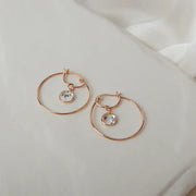 CLUE - Simple Round Drop Cubic Silver Earrings - CLUE - Jewelry - Harumio