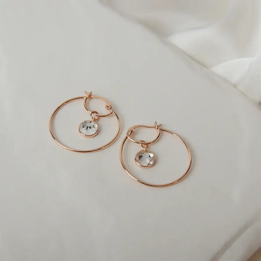 CLUE - Simple Round Drop Cubic Silver Earrings - CLUE - Jewelry - Harumio