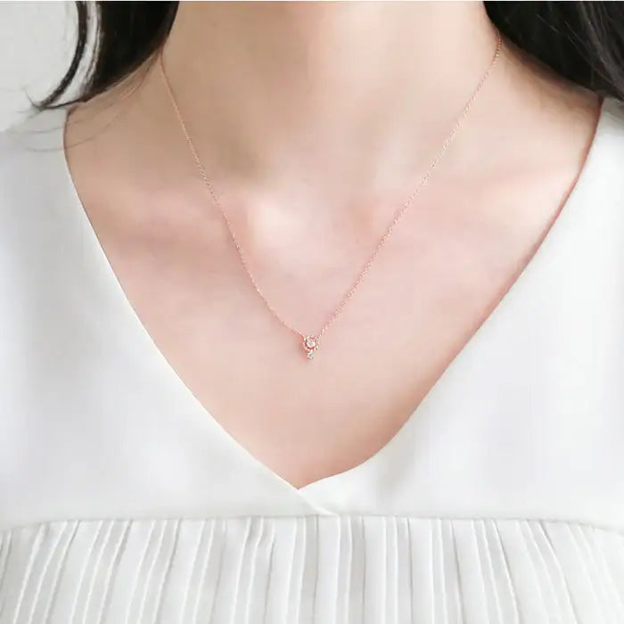 CLUE - Grayrough Diamond Basic Silver Necklace - CLUE - Jewelry - Harumio