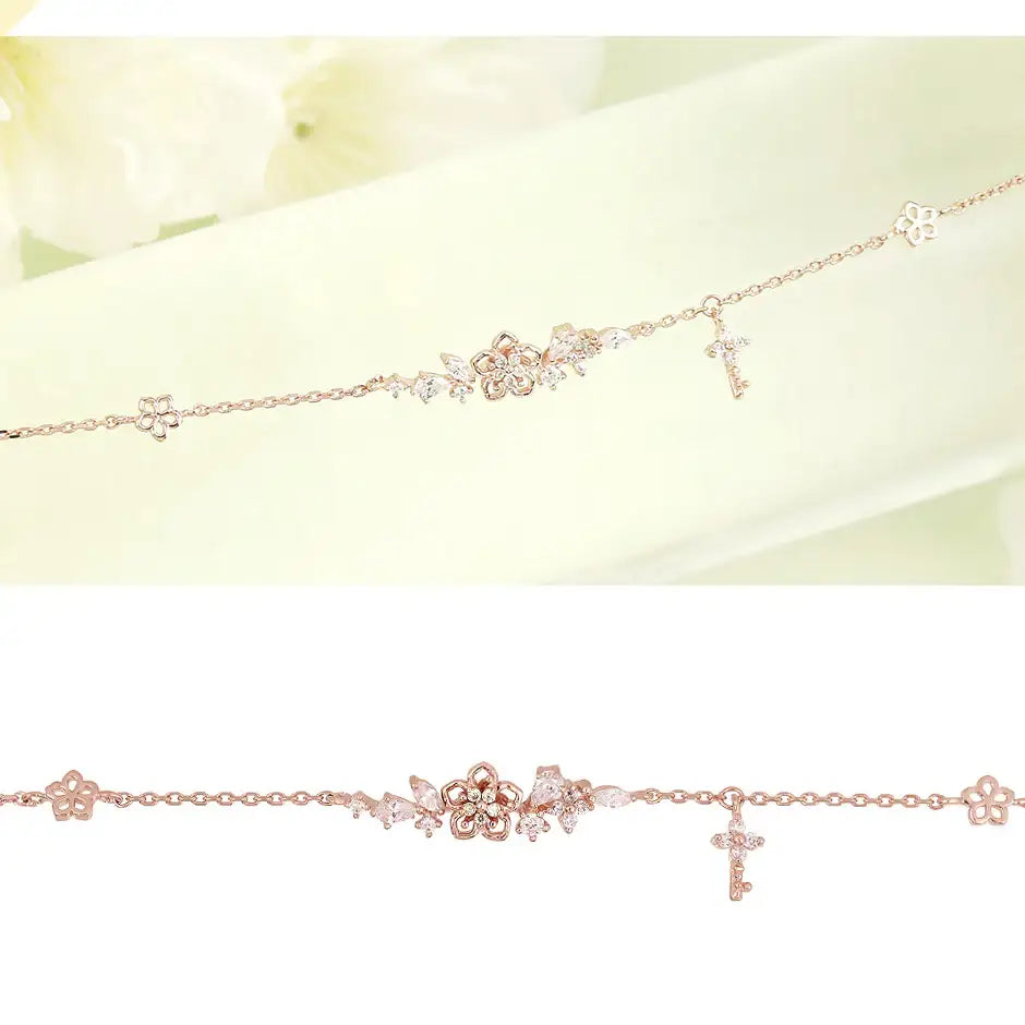 CLUE - Eternal Happiness White Gem Maehwamareum Silver Bracelet - CLUE - Jewelry - Harumio