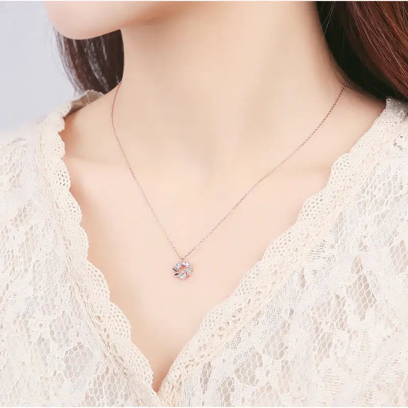 CLUE - Shine Summer Leaf Rose Gold Necklace - CLUE - Jewelry - Harumio