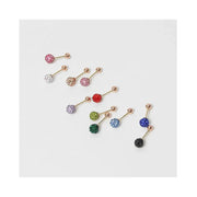 CLUE - 4mm Mirror Ball 14K White Gold Ear Pierce (Birthstone) - CLUE - Jewelry - Harumio
