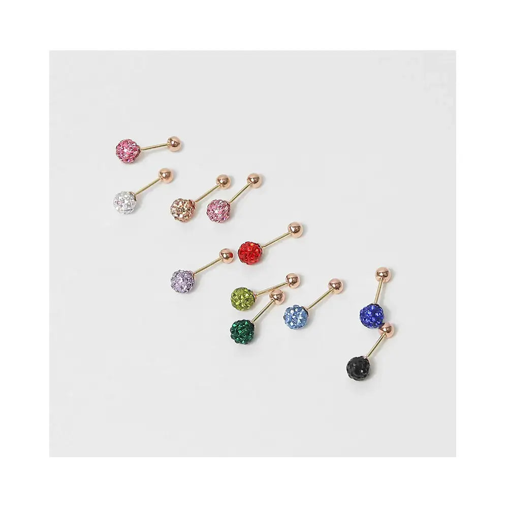 CLUE - 4mm Mirror Ball 14K White Gold Ear Pierce (Birthstone) - CLUE - Jewelry - Harumio