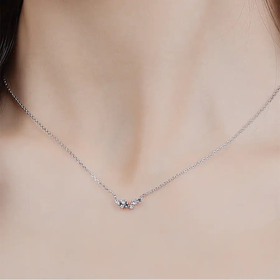 CLUE - Crystal Aqua Silver Necklace - CLUE - Jewelry - Harumio