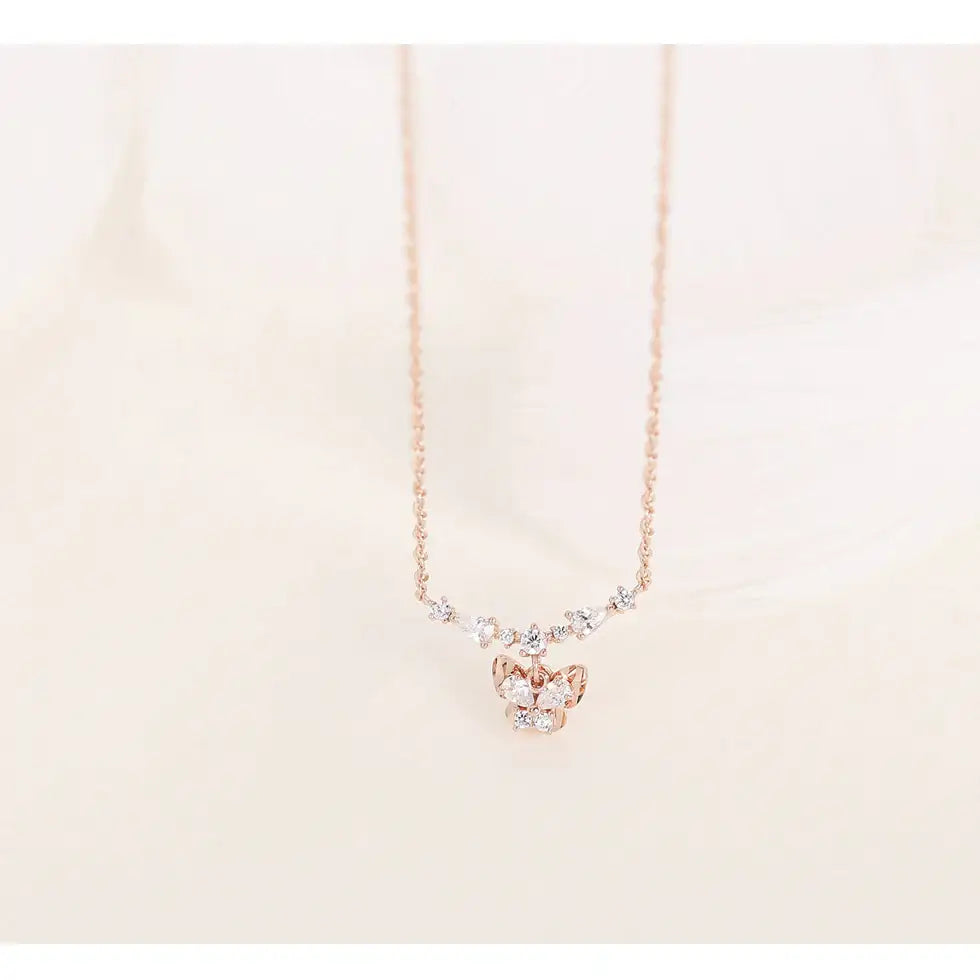 CLUE - Spring Rustling Butterfly Silver Necklace - CLUE - Jewelry - Harumio