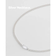 OST - Baguette Stone Layered Silver Necklace - OST - Jewelry - Harumio