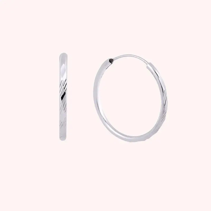 CLUE - Basic Cut Silver Ring Earrings - CLUE - Jewelry - Harumio
