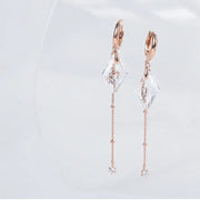 CLUE - Ice Crystal One Touch Rose Gold Earrings - CLUE - Jewelry - Harumio
