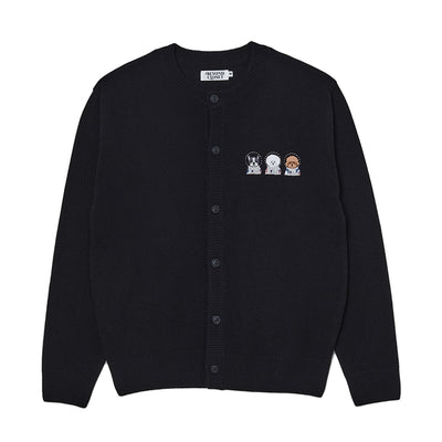 Beyond Closet - Apollo Collection Crew Logo Round Knit Cardigan