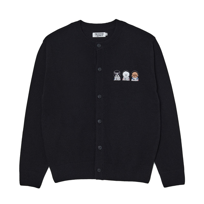 Beyond Closet - Apollo Collection Crew Logo Round Knit Cardigan