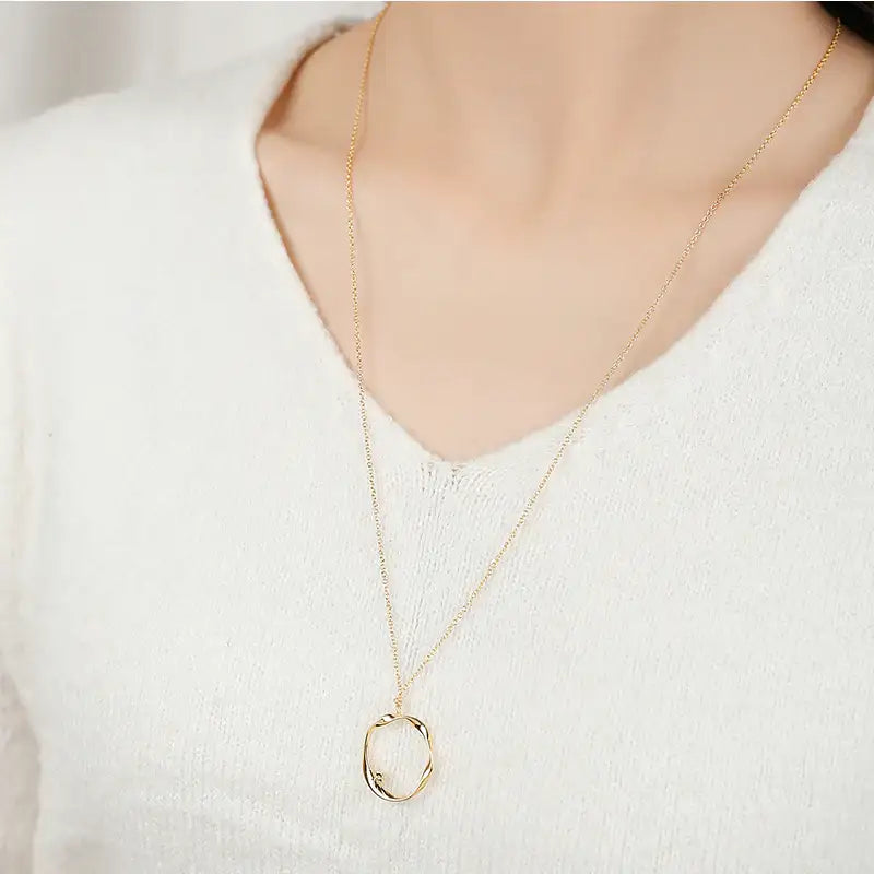 CLUE - Alli One Point Cubic Silver Necklace - CLUE - Jewelry - Harumio