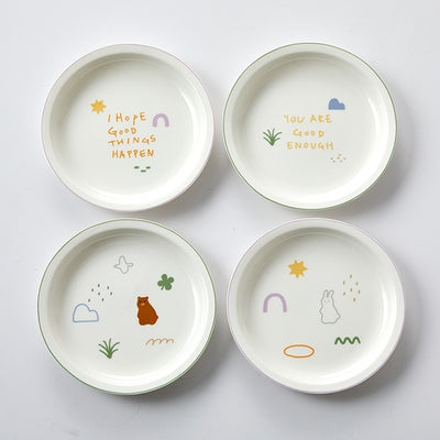 Korean Little Buddy Pom Pom - Plate 4P Set