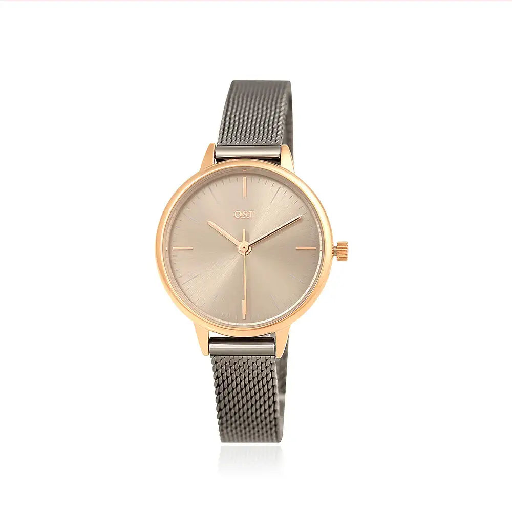 OST - Chic Black Women's Mesh Watch (Love Blossom) - OST - Watch - Harumio