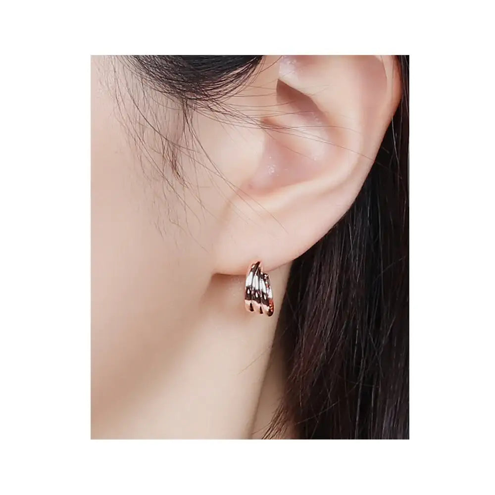CLUE - Wave Rose Gold Ring Earrings - CLUE - Jewelry - Harumio