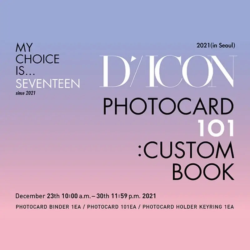 DICON - SEVENTEEN PHOTOCARD 101: CUSTOM BOOK - Dicon - Books - Harumio