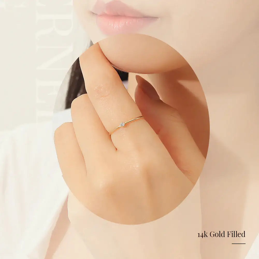CLUE - 14K Gold Filled Eternal Crystal Ring - CLUE - Rings - Harumio