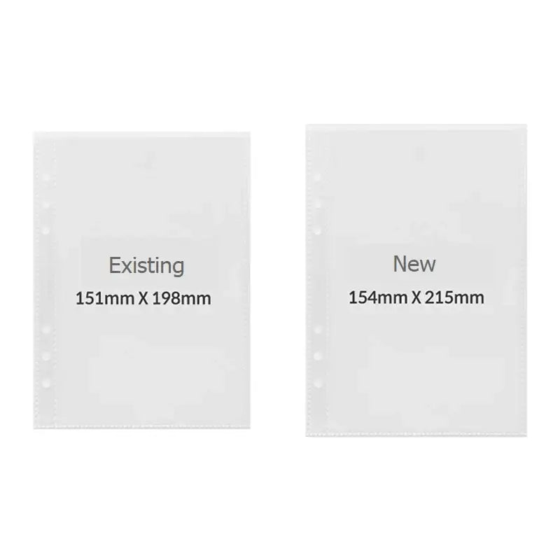 Yudaeng - A5 - 6 Hole Diary Clear File Storage Inlay - Yudaengdotcom - Binder Pockets - Harumio