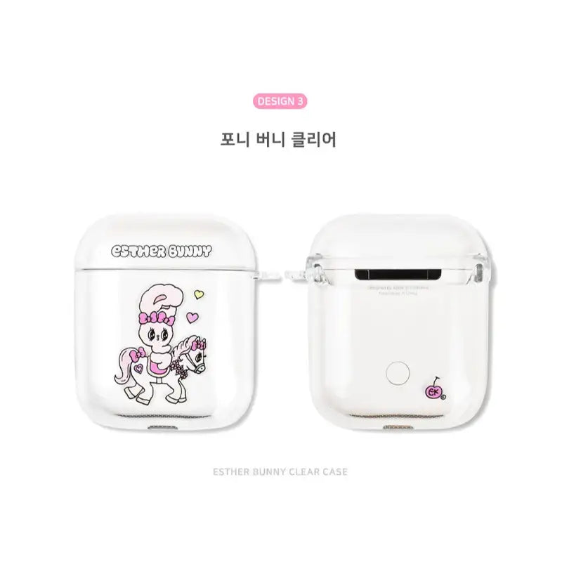 Esther Bunny - Clear Hard AirPods Case