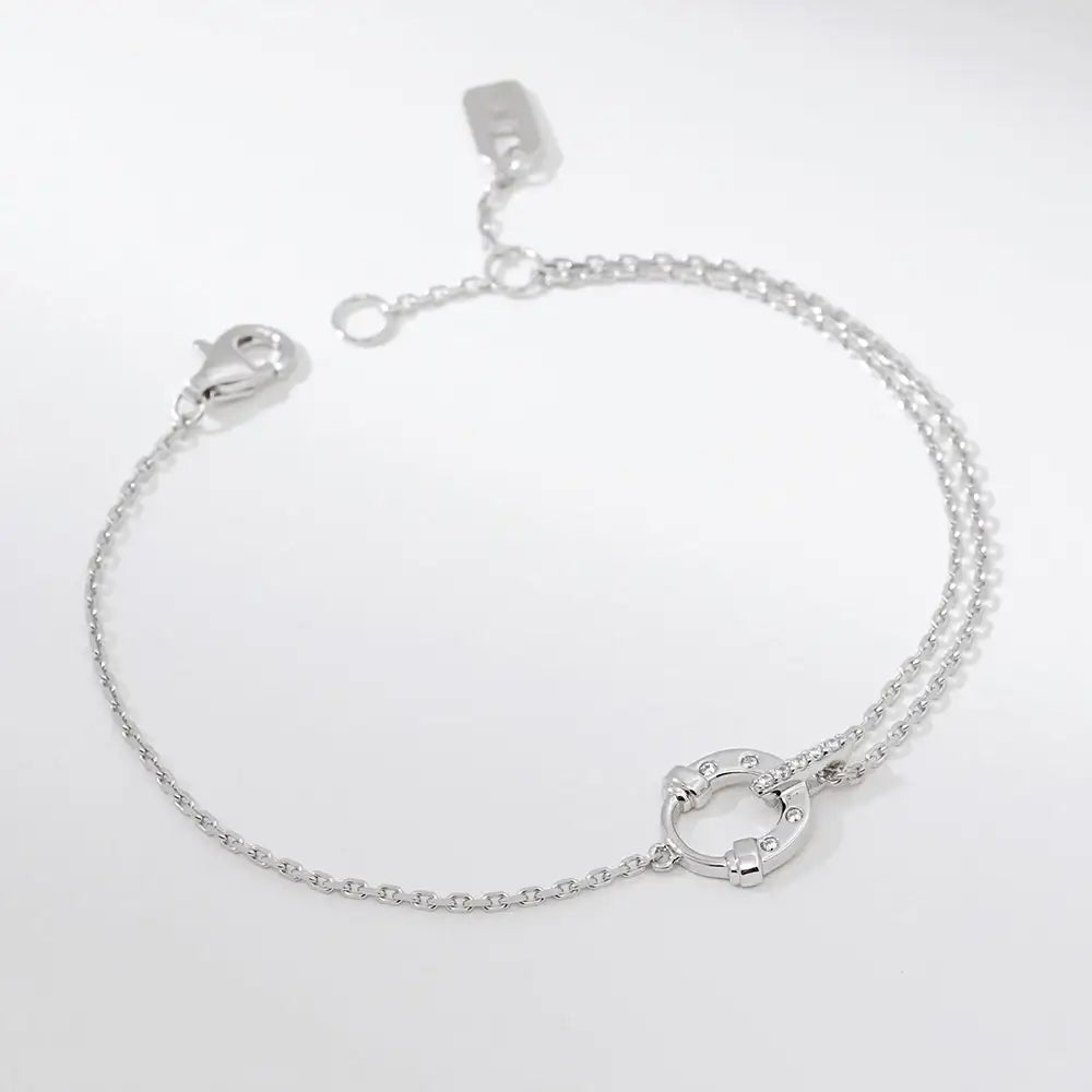 OST - Lucky Lock Horseshoe Half Silver Bracelet