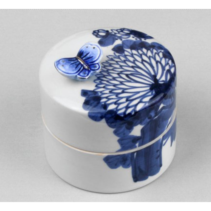 HK Studio - Hand Painted Narrow Petal Chrysanthemum Musical Jewelry Box
