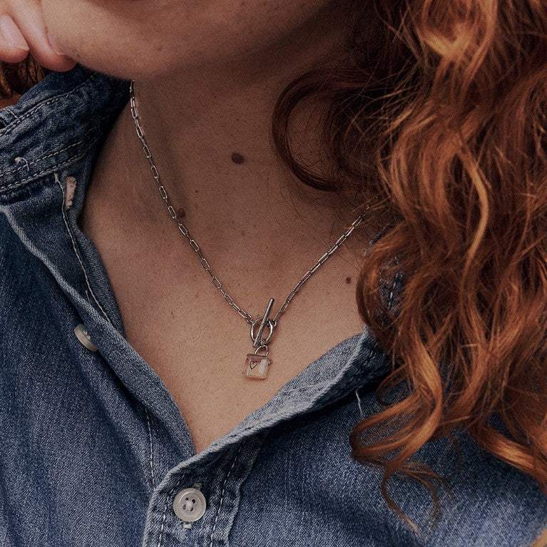OST - Transparent Lock Toggle Bar Necklace - OST - Jewelry - Harumio