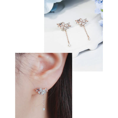 CLUE - Purple Hydrangea Silver Drop Earrings