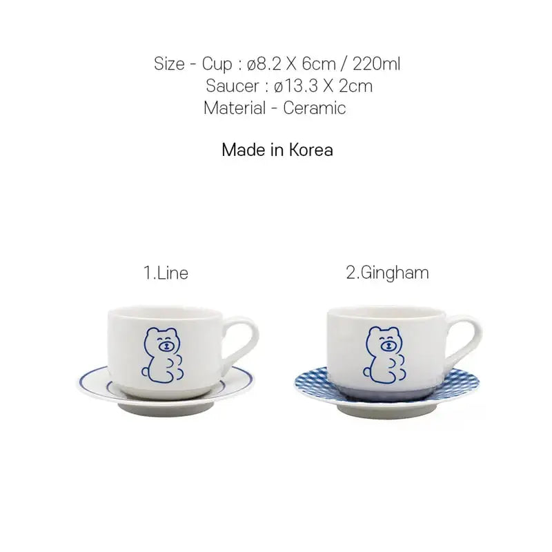 1537 - Teddy&Lucy Cup and Saucer - 1537 - Ceramic & Pottery Glazes - Harumio