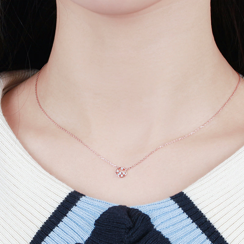 CLUE - Round Freezing Cubic Silver Necklace