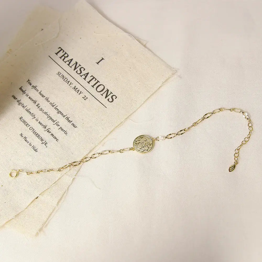 CLUE - 14K Gold Filled Bright Wish Initial Coin Bracelet - CLUE - Jewelry - Harumio