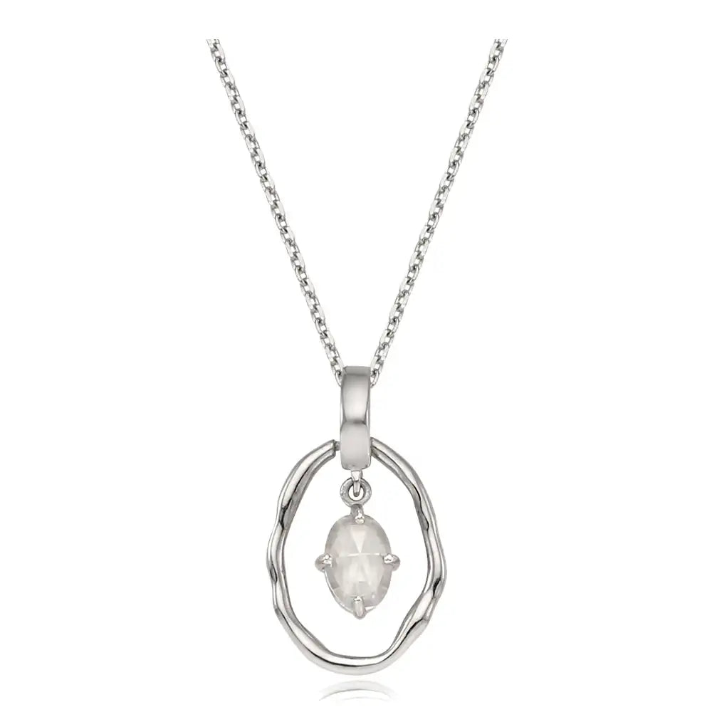 CLUE - White Round Silver Necklace - CLUE - Jewelry - Harumio