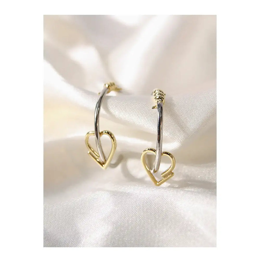 Bloom x Dewy desert - Heart Knot Silver Ring Earrings - Bloom x Dewy desert - Jewelry - Harumio
